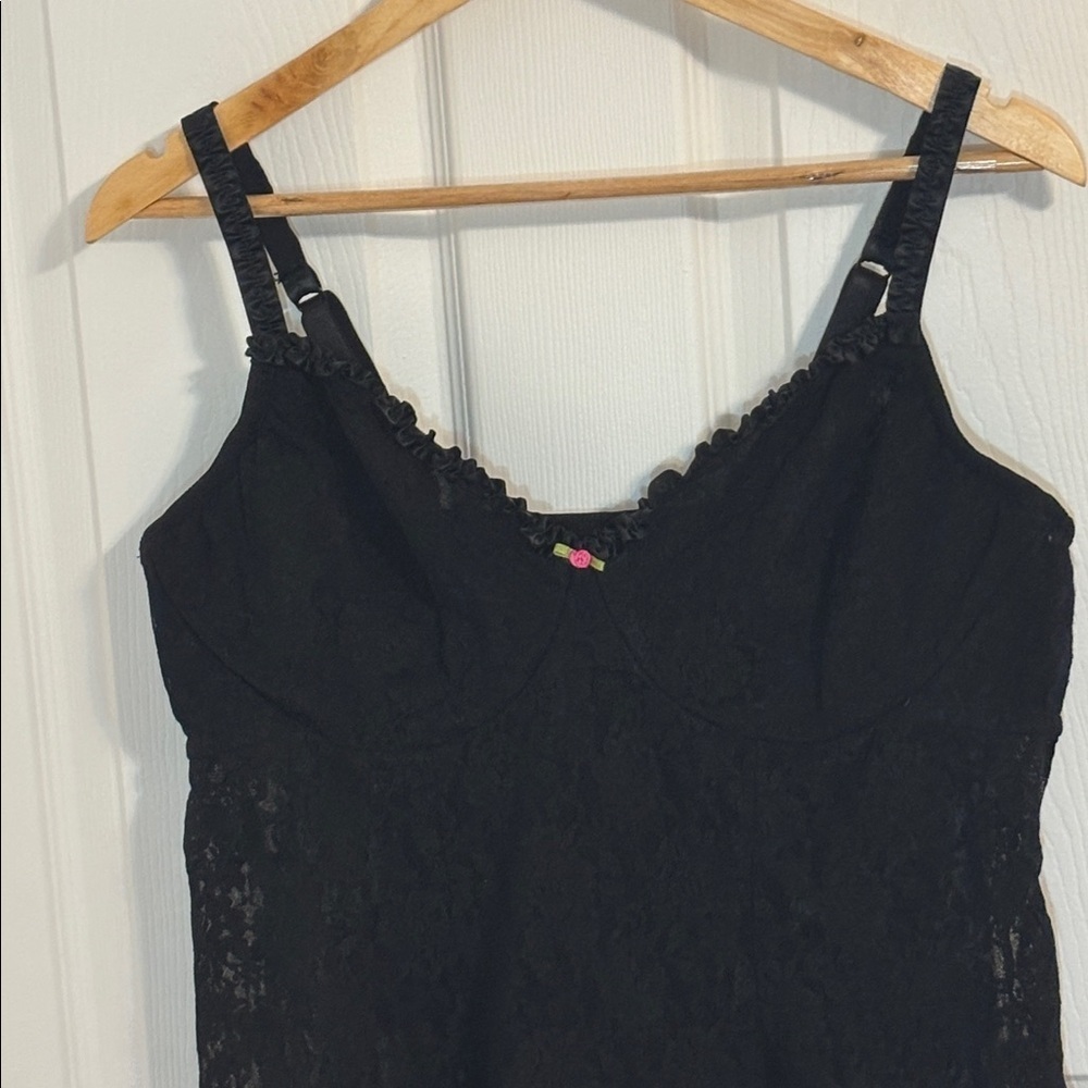 Cacique Black Lace Chemise, negligée, 18/20 - Picture 3 of 11